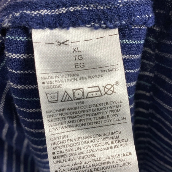 Sleeveless Striped Linen-Blend Fit & Flare Dress - Picture 12 of 13